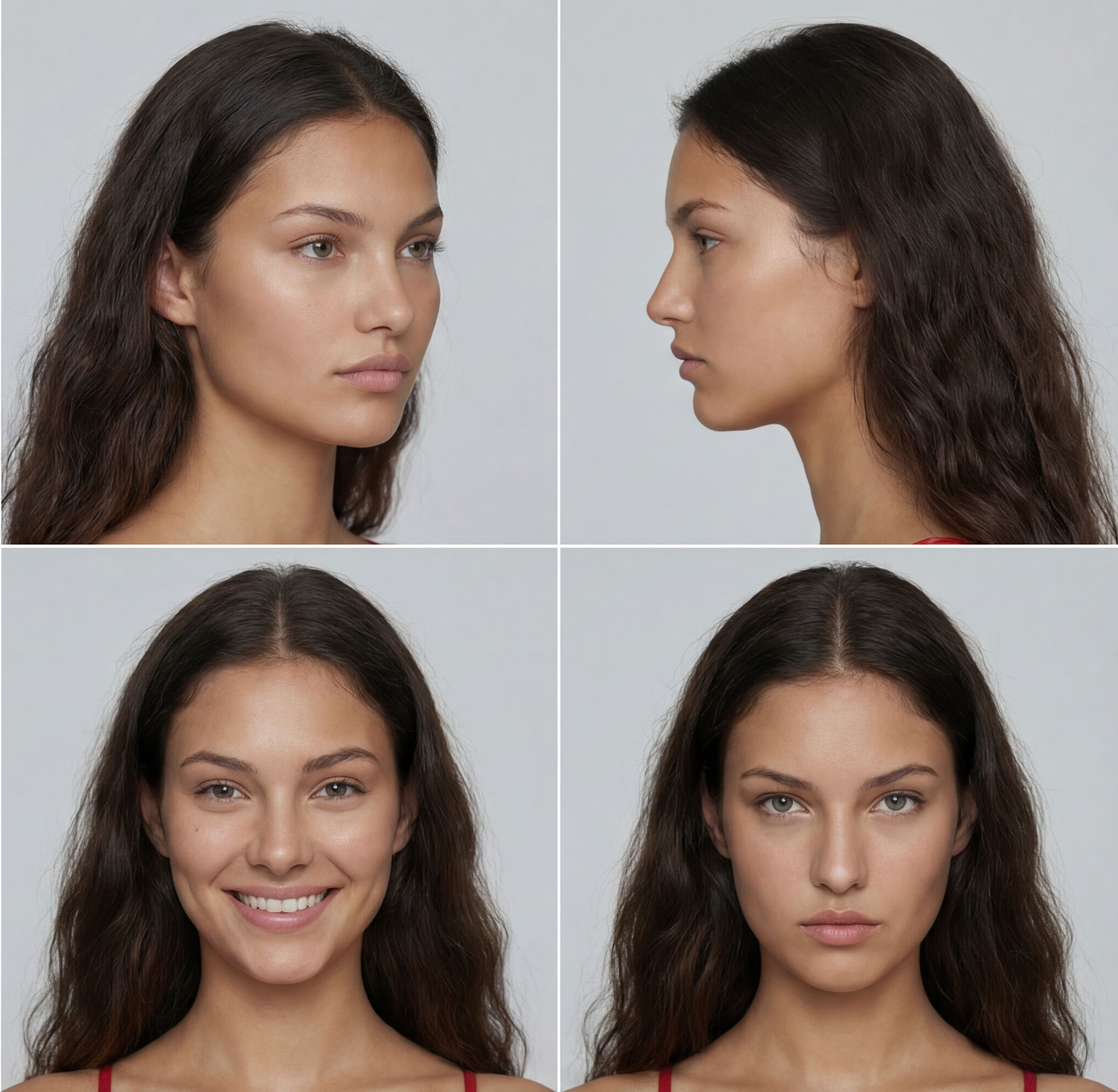 Studio portrait of fashion model used as subject image for AI product photography